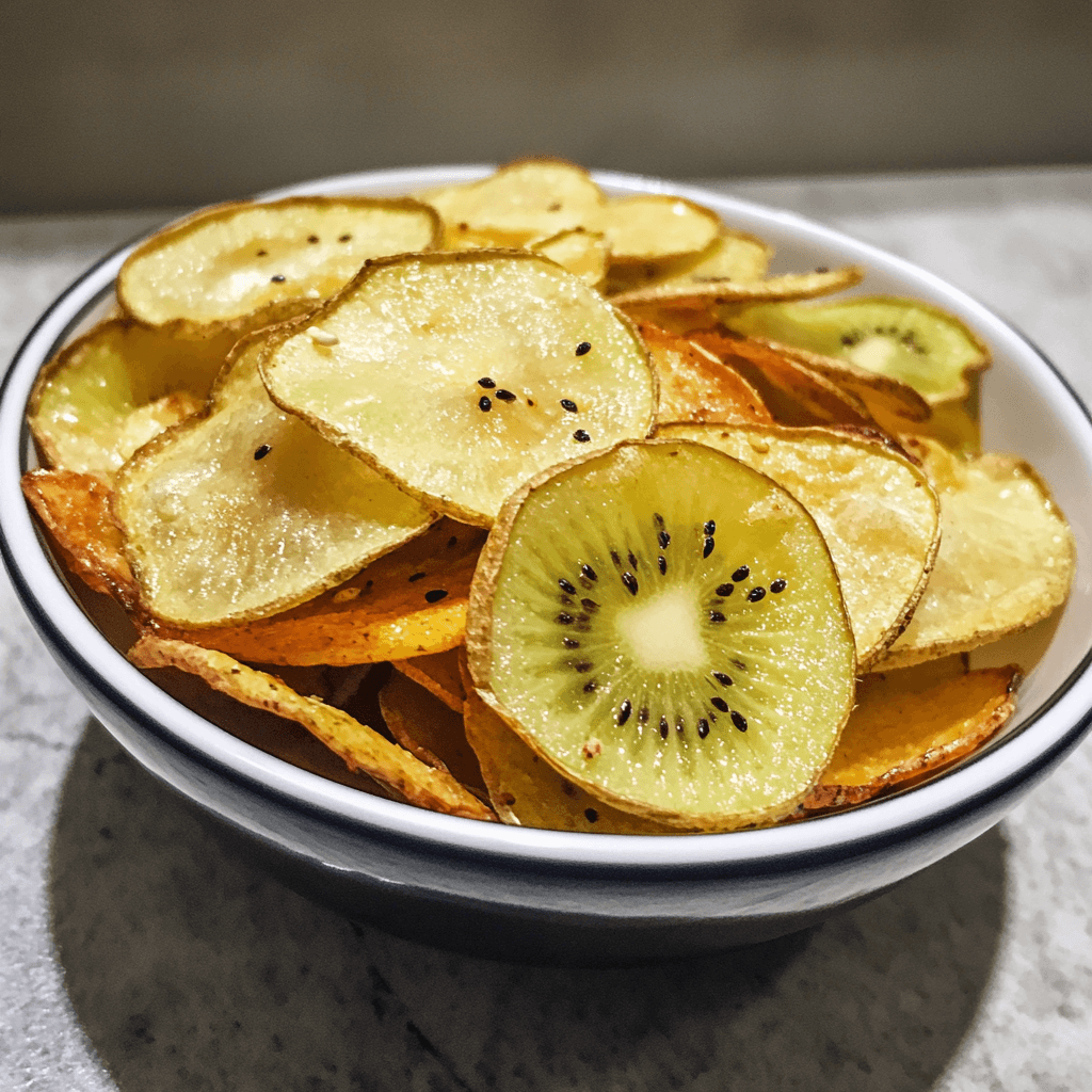 Crispy Oven-Baked Golden Kiwi Chips Recipe 2 Golden Kiwi Chips