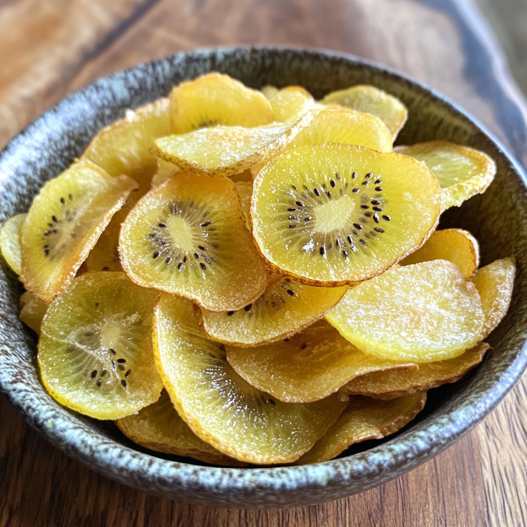 Crispy Oven-Baked Golden Kiwi Chips Recipe 3 Golden Kiwi Chips