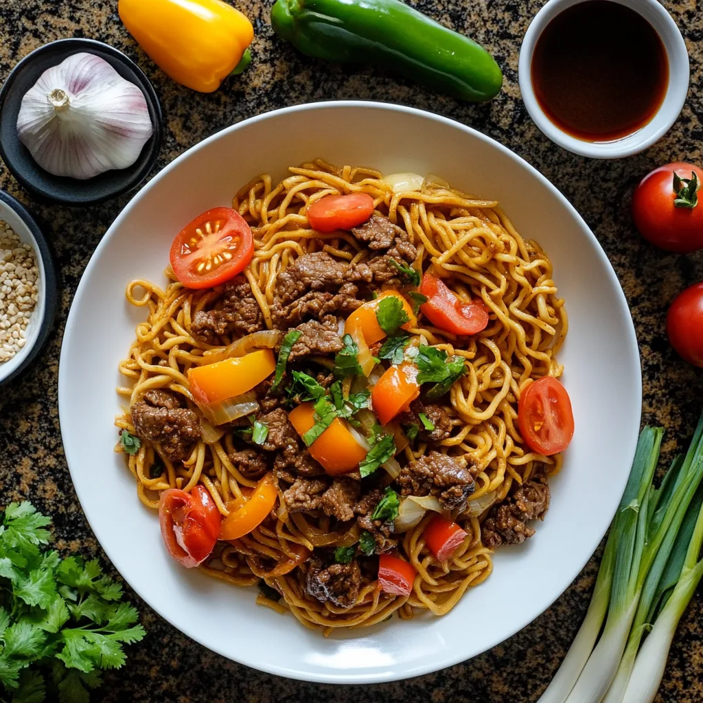 Tomato Beef Chow Mein Recipe