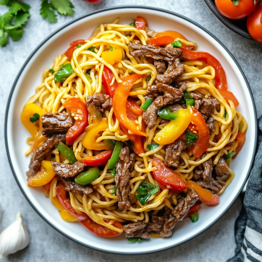 Tomato Beef Chow Mein Recipe